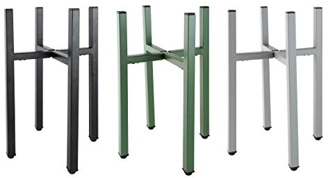 Natural Goods Berlin 1x Design Pflanzenständer X-FORM aus Metall größen-verstellbare Blumentreppe für Übertöpfe von 20 - 35,5cm Durchmesser, Blumenständer für innen & draußen (40cm, Grau)