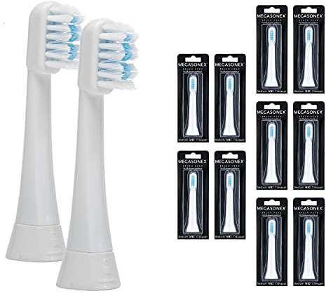 10x Megasonex Bürstenköpfe zick zack - medium
