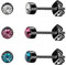Artskin Damen Ohrstecker Titan Mädchen Ohrringe Hypoallergen Kristall Herren Ohrringe 4 mm Schwarz Geburtstags geschenke (4mm, Black(001+209+229))