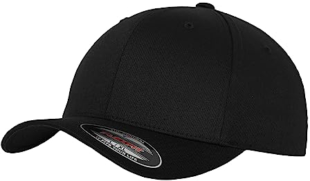 Flexfit Caps Wooly Combed Cap Delta Tartan Glen Unisex Cap Baseball XXS-XXL Basecap Mütze, Youth, 1x Black/Black & 1x HL-Kauf Notizblock