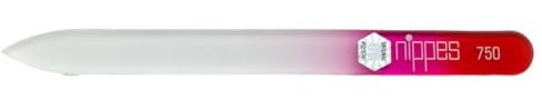 Nippes - Lima per unghie in vetro rosso, 14 cm, utilizzabile su entrambi i lati, per unghie