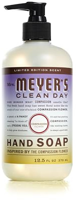 Mrs. MEYER'S CLEAN DAY Hand Soap, Compassion Flower Scent, 16 Fl Oz Bottle