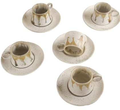 CAPIJIONG 1pc 90ml Ceramic Coffee Cup And Dish Set Creative Mini Espresso Tea Cup-Milky white