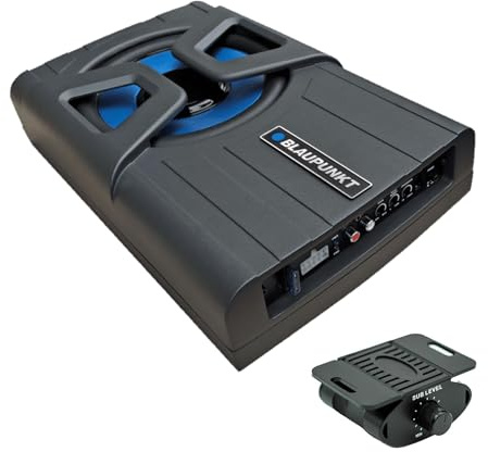 BLAUPUNKT GTHS-80PRO 8 inch Powered Subwoofer Enclosure - 320W Active Woofer, 20Hz - 250Hz, Compact for Under Seat Installation