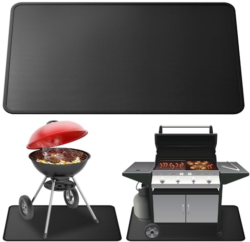 160 * 100CM Feuerfeste Unterlage, Scalnuvyyh Grillmatte für Gasgrill HitzebestäNdig Bis 1800°F, Verdickt Grillmatte Bodenschutz, Hitzeschutzmatte für BBQ, Grillen, Boden, Kamin (160 * 100CM)