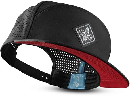 Soulbuddy Performance Cap Herren & Damen – Sportcap atmungsaktiv – Running Cappy – Basecap Männer – Baseball Kappe – Sportkappe – Ultra-Leicht – Wasserabweisend – One Size – Unisex – Black Red