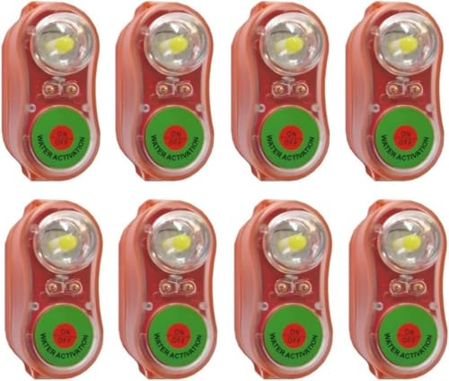 Generico 8 giubbotti di salvataggio, luci a LED, giubbotti di salvataggio lampeggianti per la sopravvivenza in acqua di emergenza