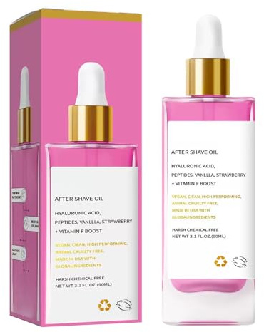 After Shave Oil 90 Ml Aceite Para Después Del Afeitado De Fresa y Vainilla Aceite After Shave Woman Calmante e Hidratante Previene Los Pelos Encarnados y La Sequedad Para Piernas, Línea De Bikini