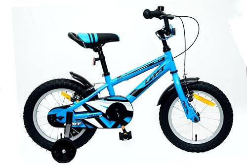 DEPORBIKES®️ Bicicleta de niño 12 y 14 Pulgadas | Bicicleta Infantil para niños 3-5 años + Frenos V-Break + Ruedas estabilizadoras | Bicicleta cómoda y Segura Ideal para niños (Azul, 14 Pulgadas)