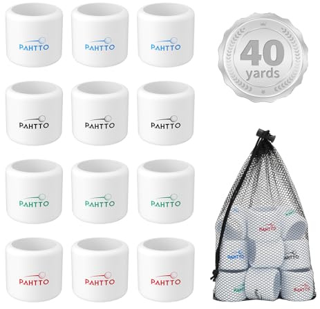 PAHTTO Balles de Golf d'entraînement, 12 pièces, Sensation de Frappe réaliste et Distance de vol limitée (Maximum 40 Yards), Plastique, 42 mm, pour s'entraîner avec Un Swing Complet dans Le Jardin
