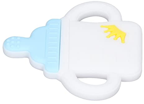 Aoaoy Mordedor Flexible para bebé, Juguetes de Dentición de Silicona de Grado Alimenticio Suave con Forma de Botella, Juguetes de Dentición de Silicona de Grado Alimenticio Suave (Azul)