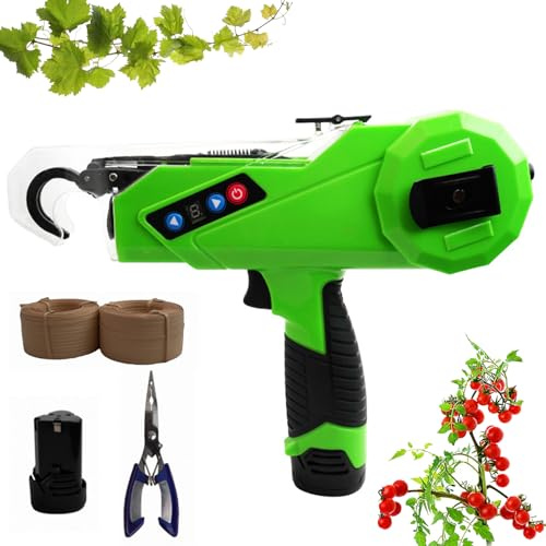 Máquina Atadora De Plantas Eléctrica Inalámbrica con 2 Baterías, 4 Velocidades Ajustables, Herramienta De Jardín para Tomates, Pepinos, Uvas y Uso en Invernadero