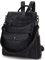 VX VONXURY Rucksack Damen, Groß Anti-Diebstahl-Reiserucksack für Frauen 2 in 1, Elegant PU Leder Tagesrucksack für die Arbeit Schule Schwarz