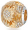 M&S Gold Sunflower Sun Charm Pave Bead Pendant, 925 Sterling Silver Dangle Charm, Compatible With Pandora & European Bracelet