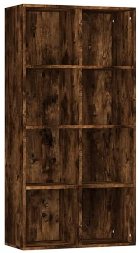vidaXL Bokhylla/skänk rökfärgad ek 66x30x130 cm konstruerat trä, förvaringshylla, hylla, trähylla, arkivskåp, hyllor, trähyllor, möbel, möbler