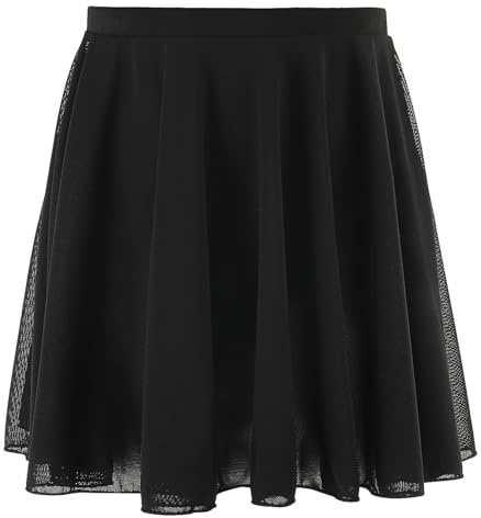 SPFASZEIV Jupe de Ballet pour Enfants Jupes de Danse à Enfiler pour Filles Maill élastique Jupes Nior L