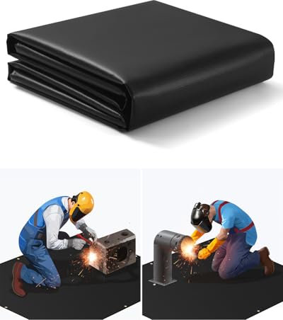 Schweißdecke Brandschutzdecke Schweißschutzdecke 120x180cm Schweißzubehör Hitzeschutzgewebe Schwarz, Feuerlöschdecke, Löschdecke Heim- und Außenbereich, für professionelles