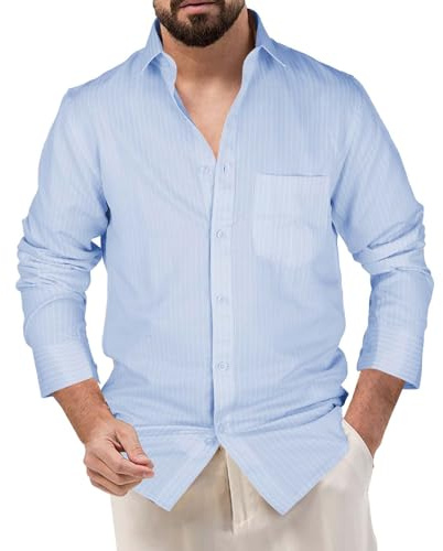Camicia Uomo Regular Fit Camicia Estiva Con Bottoni Taglie Forti Elasticizzata Camicie Bianca Slim Fit Classica Tinta Unita Bluse Manica Lunga Cotone Firmata Camicie Da Lavoro Business Per Le Vacanze
