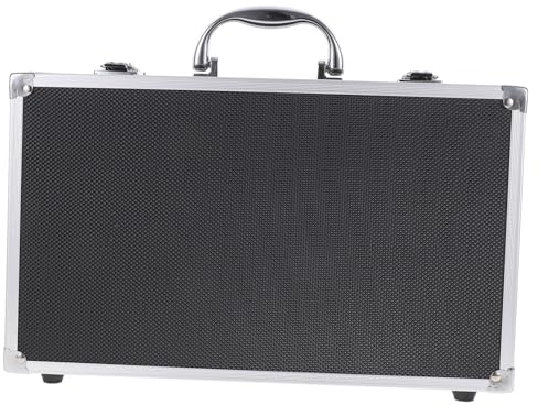 Hoement Maletín Protector Portátil para Micrófono Inalámbrico Estructura de Aleación de Aluminio y Espuma, Caja de Almacenamiento Multi-Slot para 2 Micrófonos en Sala de Karaoke