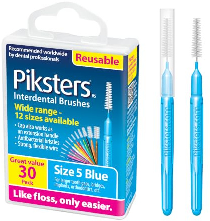 Piksters Interdental Brush Large Gaps 30 Pack Blue Size 5