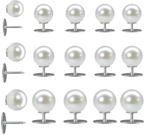 ARYIMYDP 15 botones de perla para coser, tallas surtidas 10/12/14 mm, blanco, para cárdigan, camisa, blusa, accesorios costura DIY, para costureras aficionadas, personas que reparan su ropa favorita