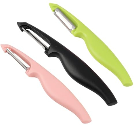 Lot de 3 éplucheurs en acier inoxydable avec poignée ambidextre, utilisation universelle pour pommes de terre, légumes et fruits, adaptés à un usage quotidien