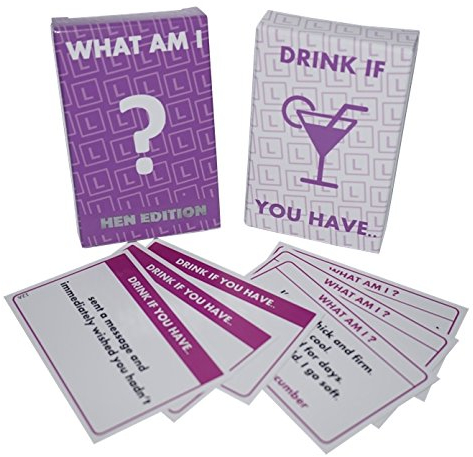 UK PARTY GAMES - Partyspiele für Junggesellinnenabschied: 'What am ich?' & 'Drink if you have' - 2 Spiele für bis zu 50 Spieler ab 16 Jahren