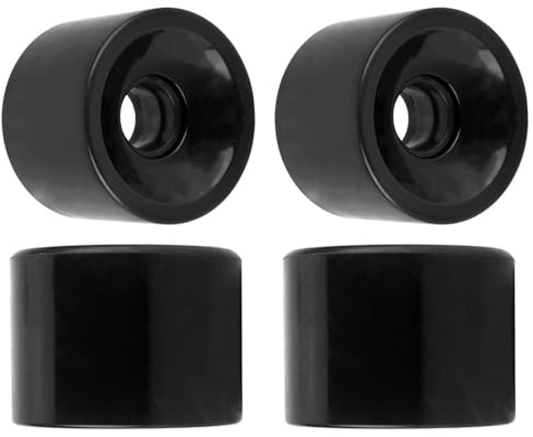 RaceBon La planche à roulettes de longboard de 70mm roule la dureté 78A la roue de croisière de polyuréthane libre 608 roule des incidences et des entretoises (Noir)