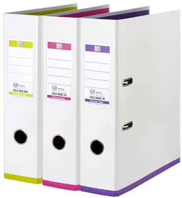 Oxford Ordner A4, MyColour, 8 cm breit, zweifarbig weiß sortiert, 3 Stück