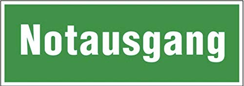 MBS-FIRE - Notausgangschild Nachleuchtend Grün 300 x 105mm Wandmontage ISO 7010