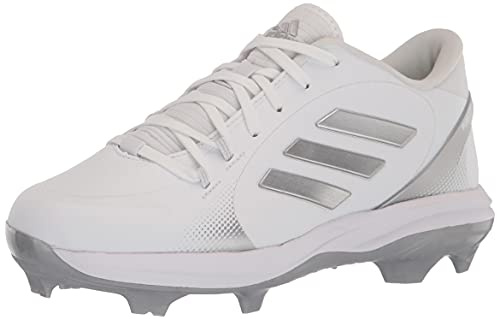 Adidas Purehustle 2 TPU Chaussures de Baseball pour Femme, Blanc/argenté métallisé/argenté métallisé, 46 EU