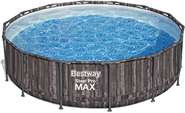 Bestway Steel Pro MAX 14ft Above Ground Pool Set, Round Large Family Pool with Durable Steel Frame & Complete Filter System