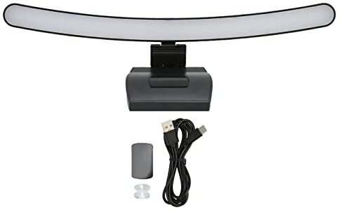 Lampe de Moniteur D'ordinateur, Barre Lumineuse de Moniteur D'écran incurvé pour Le Soin des Yeux, Gradation Tactile Optique Asymétrique 5 V 1 A avec 7 Couleurs RVB pour écran