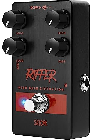 Satone S811 Riffer High Gain Distortion Electric Guitar Effect Pedal - High Gain Distortion Effect Preset Acoustic Metal Pedal with True Bypass