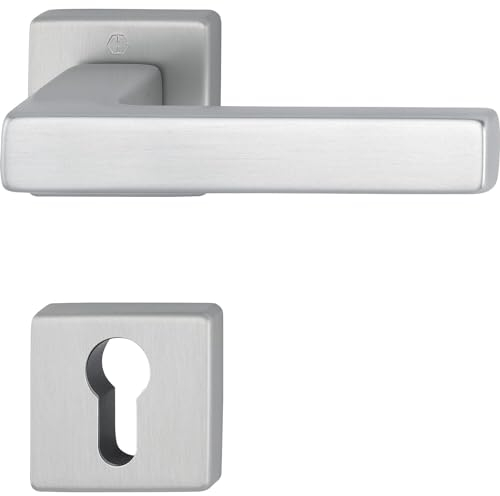 HOPPE 11758156 Drückergarnitur AUSTIN - auf Rosette PZ, Aluminium edelstahlfarbig matt,