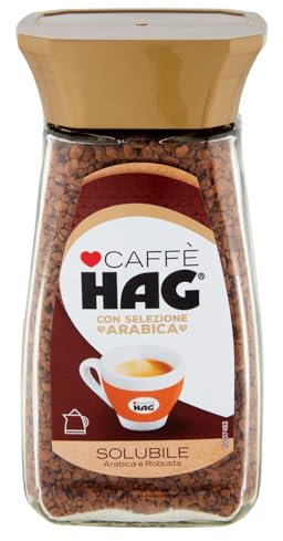 Caffé HAG Hag Caffè Decaffeinato Solubile Arabica e Robusta Miscela Pregiata - Barattolo da 100g
