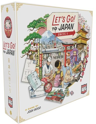 Alderac Entertainment | Let's Go! To Japan Brettspiel auf Englisch für die Ganze Familie | Wettbewerbsorientiertes Spiel für 1-4 Spieler | Brettspiel zum Spielen Alleine, zu Zweit oder mit Freunden