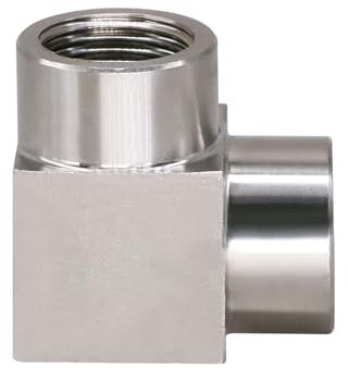 Napredak 3/8 NPT 90 female degree elbow connector, stainless steel high pressure elbow fitting forged elbow for filtration system Hydraulic system pressure gauge, 4350 psi