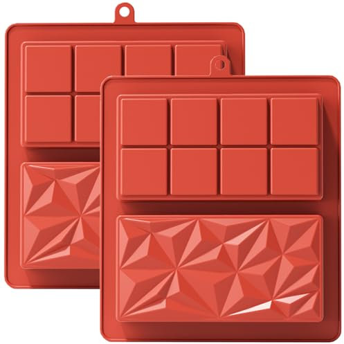 YXHZVON 2 Stück Silikon Schokoladenform, Schokoladen Silikonform, Silikon Pralinenform, Backen Silikonform, Für DIY Schokoladen, Pralinen, Süßigkeiten, Gelees