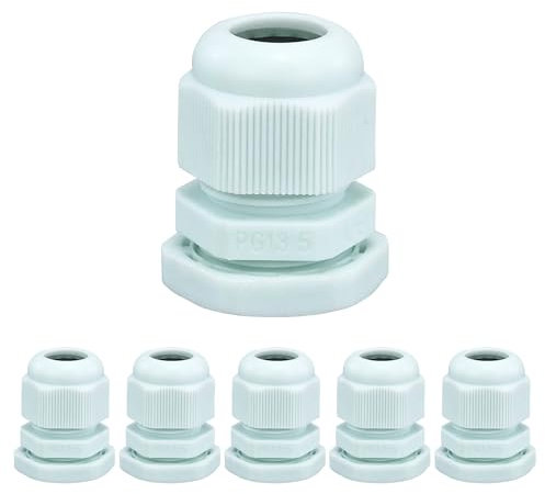 6 pezzi passacavo M20, passacavo impermeabile, ingresso cavi grigio, passacavi regolabili per esterni da giardino, scatola di derivazione