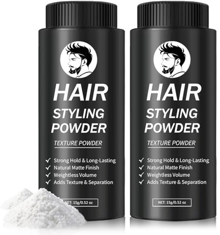 DAMUSI Hair Styling Powder for Men & Women - Volumizing and Texturizing Powder Matte Finish Natural Look Mattifying Hair Texture powder All-Day Hold(2PCS)