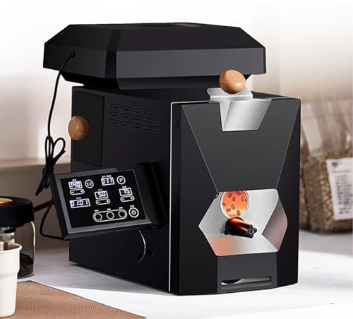 Elektrisk kafferostare, automatisk rostning, kafferostare för hemmabruk med 9 bakkurvor, rökfilter (lätt rostning) + rökpipor (medel- och mörkrosting) + agnuppsamlare, för 100~300g