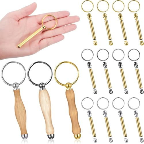 Poggapp Wood Twist Key Chain Set Wood Turning Accessories Mandrel for Wood Turning Key Chain as a Gift for Woodworking