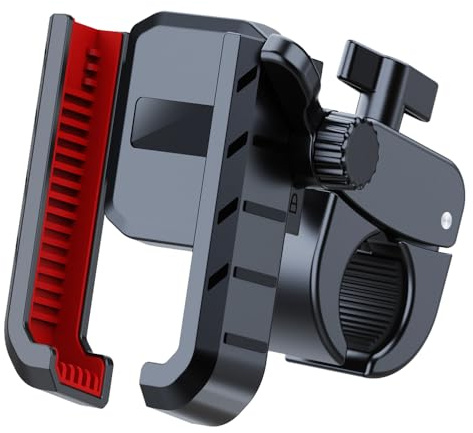 Honghauth Bike Phone Holder Universal One-hand Operation Bicycle Motorcycle Mobile Phone Mount for iPone 17 16 15 14 13 12, 4.7-7 Smartphone Shockproof & Camera Friendly