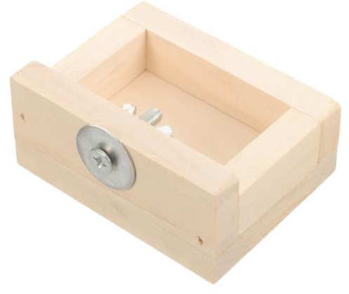 Levemolo Bol Bois pour Nourriture Petits Animaux Mangeoire Hamster Pratique Plat Bois pour Chinchilla et Lapin Accessoire Pet Supply Compact et Facile à Nettoyer