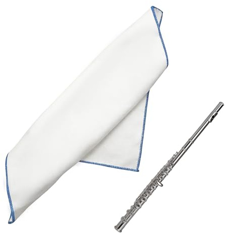 Flute Cleaning Cloth 12.6 Inch Reusable Lint-Free Cotton Gauze for Woodwind | Compatible with clarinet, saxophone & oboe. Gently cleans inner tubes & mouthpieces, ideal for regular instrument care