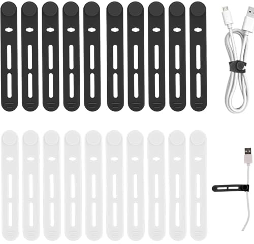 Bridas para cables de silicona - Correa para cables reutilizable de 8x1,2 cm, aplicación integral | Cordones Bridas de silicona con alta elasticidad, organizador de cable para agrupar auriculares, ca