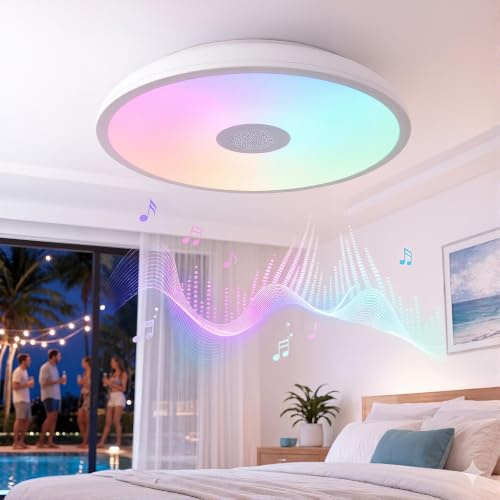 Horevo Lámpara de Techo para Baño 28cm con Mando a Distancia