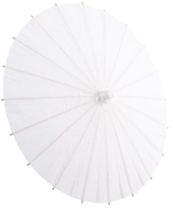 Vitt Pappersparasoll, Asiatisk Stil, DIY Målning, Bröllop Dekoration, Foto Rekvisita, 40 cm, Trä Ribba