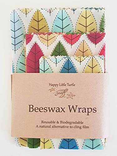 Beeswax set of 3 wraps - self clinging - reusable, biodegradable and eco-friendly